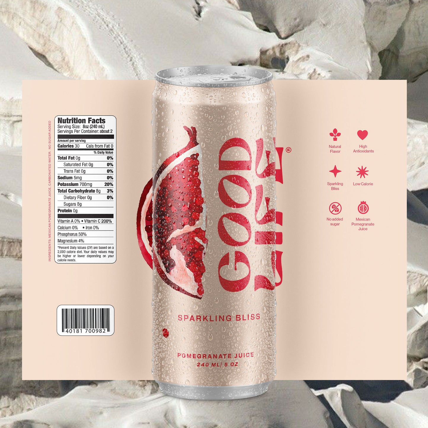 Sparkling Water con un Toque de Granada